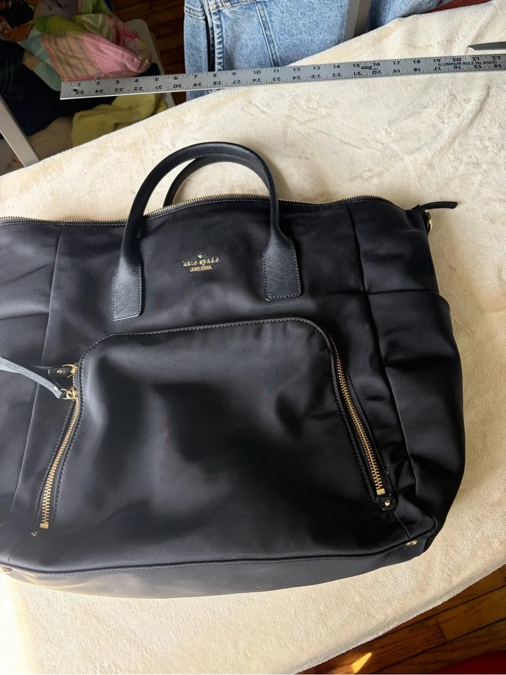 Kate Spade NY Black Nylon Hildy Baby Bag Diaper Tote